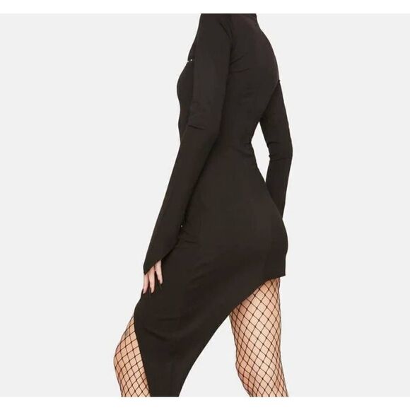 NWT~RED Night Gothic Black/Silver Studs Assymetrical Mini Dress Sz XL - Picture 4 of 4